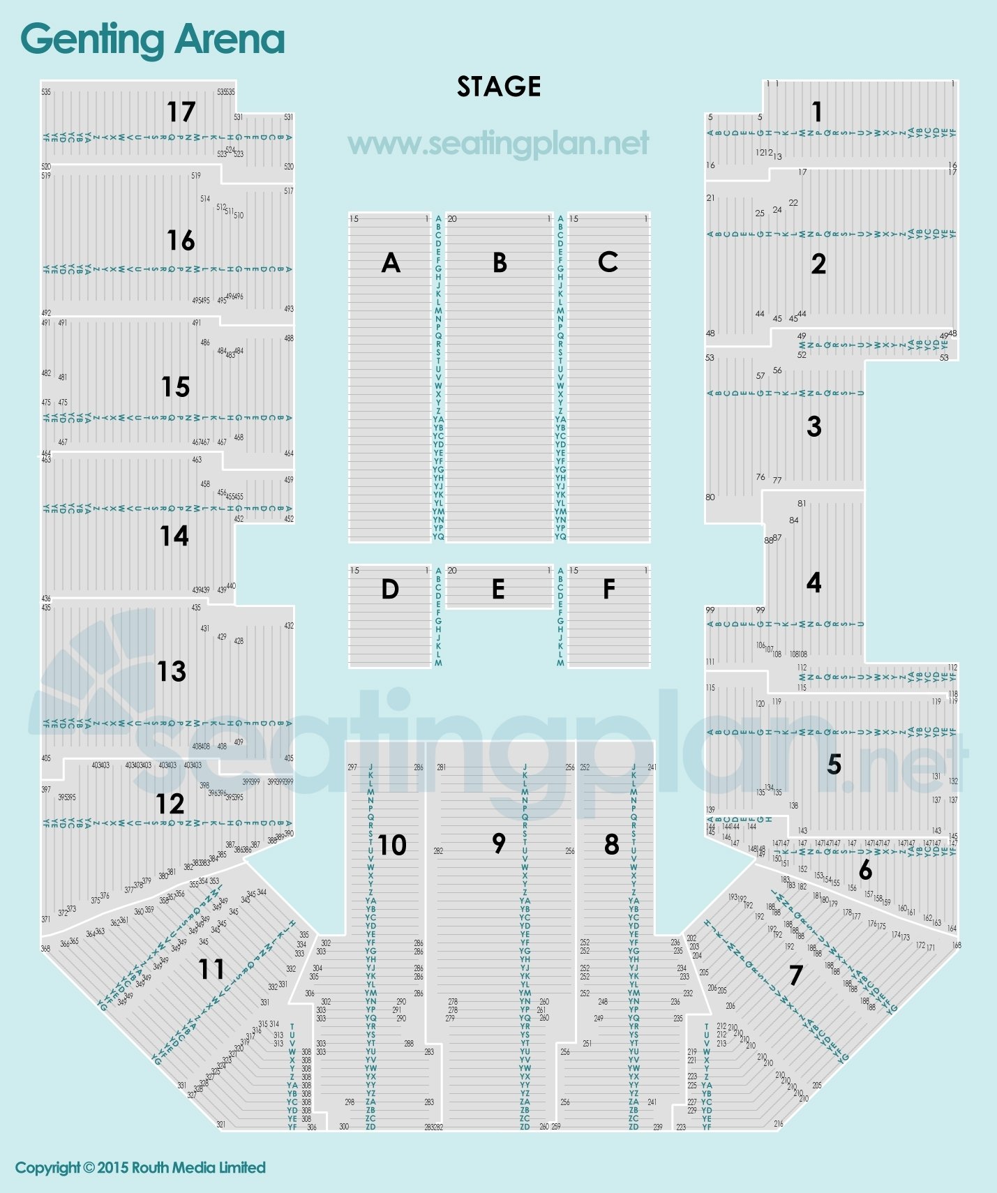 Genting Arena Detailed Seating Plan