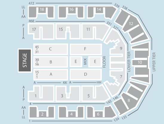 Echo Arena Seating Plan With Seat Numbers