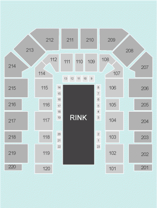 Ice Seating Plan - FlyDSA Arena (Sheffield Arena)